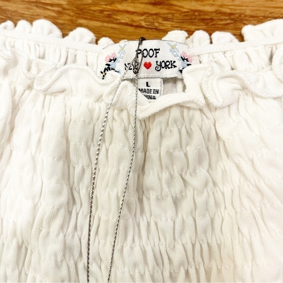 NWT! Brand New White Off The Shoulder Stretchy Dress. Poof New York. Size Large - Picture 6 of 9